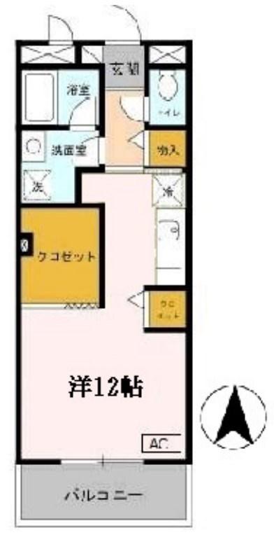 フィオーレ北条(ワンルーム/2階)の間取り写真