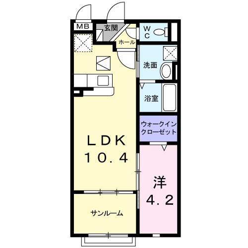 エム・ヴィレッジⅠ(1LDK/1階)の間取り写真