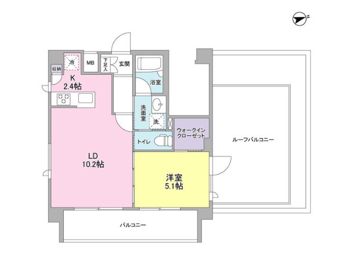 スタイリオ妙蓮寺III(1LDK/5階)の間取り写真