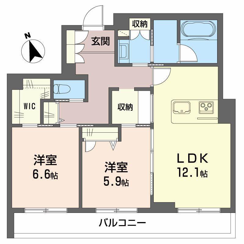 サンシャインSTN(2LDK/3階)の間取り写真