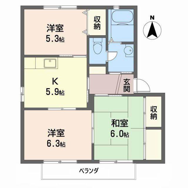 シャーメゾン志保(3K/1階)の間取り写真
