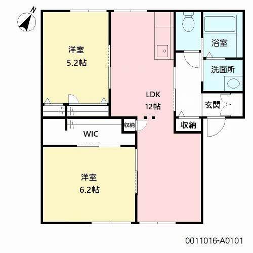 グランデージ・オヌキA・B・C(2LDK/1階)の間取り写真