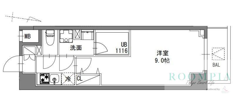 S-RESIDENCE東陽町FELIZ(1K/4階)の間取り写真