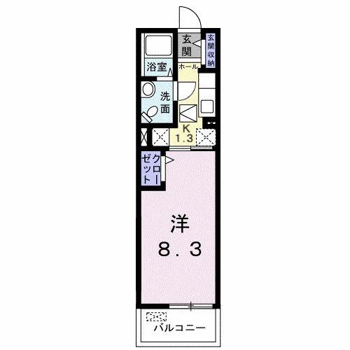 プラシード オオマチ(1K/1階)の間取り写真