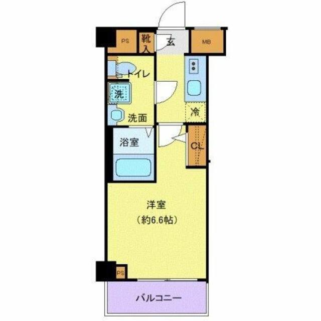 クレヴィスタ横浜矢向(1K/1階)の間取り写真