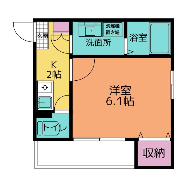 メルディア西川口(1K/2階)の間取り写真