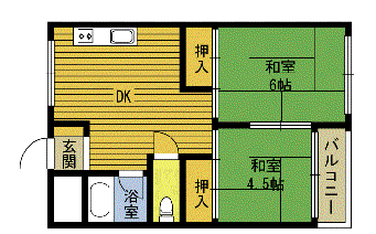 幸重ビル(2DK/3階)の間取り写真