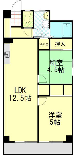 西塩釜レジデンス(2LDK/8階)の間取り写真