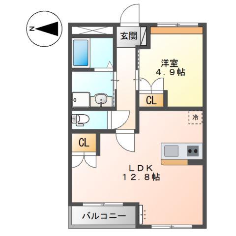 クレール デュイル(1LDK/3階)の間取り写真