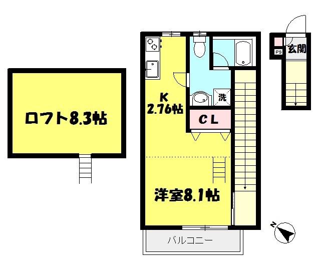 ZEPHYR COURT丸山台II(1K/1階)の間取り写真
