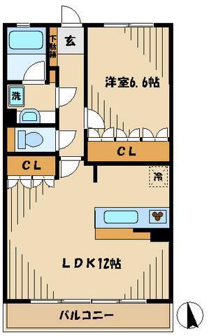 パシフィーク品川(1LDK/11階)の間取り写真