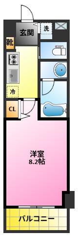 レジディア武蔵小杉(1K/3階)の間取り写真