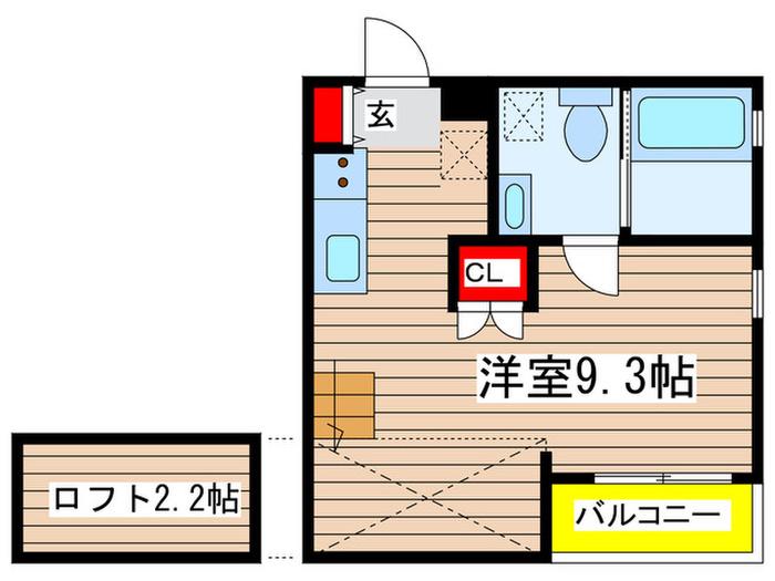 REX平針(ワンルーム/1階)の間取り写真
