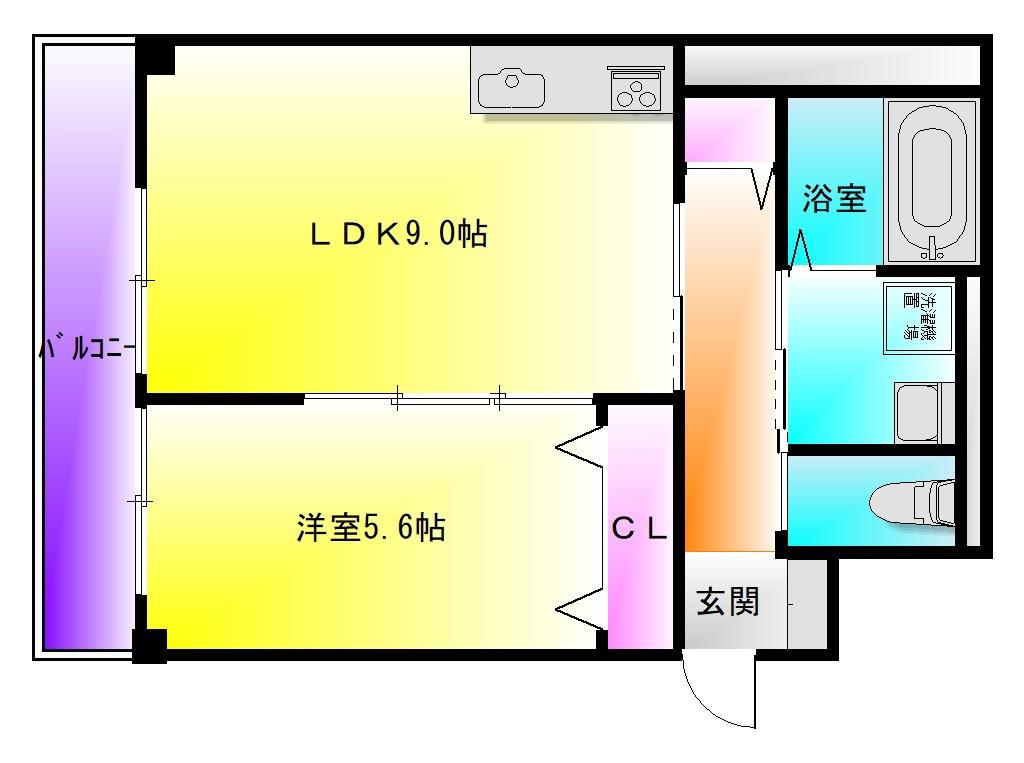 ユニヴァリィ オリゼ-(1LDK/2階)の間取り写真