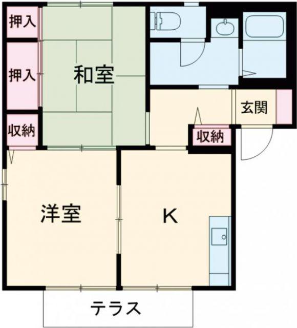 フォレスタ森本2(2K/1階)の間取り写真