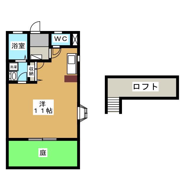 ワインテラス(ワンルーム/1階)の間取り写真