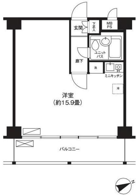 ハラスパジオ方南町(ワンルーム/3階)の間取り写真