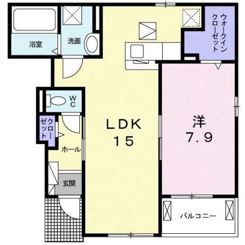 M・プラム IV(1LDK/1階)の間取り写真