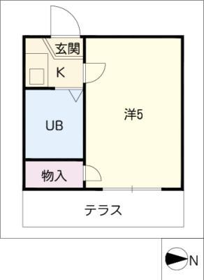 レオパレス国府宮(1K/1階)の間取り写真