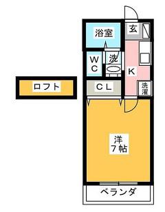 FRANHILLS(1K/2階)の間取り写真
