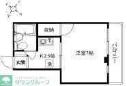 コーポ細田(1K/3階)の間取り写真