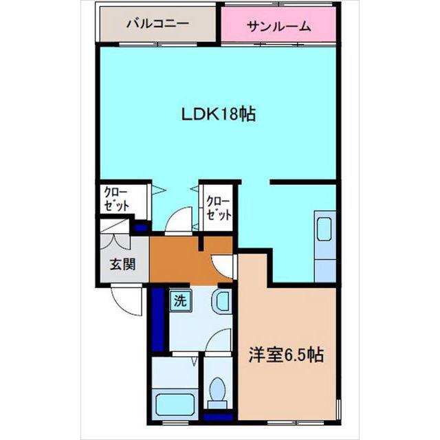 シャンドマルス(1LDK/1階)の間取り写真