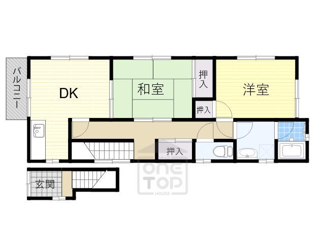 ＪＲ東海道本線 岸辺駅 徒歩20分 2階建 築43年