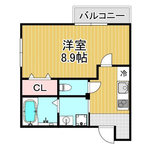 フジパレス西宮今津III番館(1K/3階)の間取り写真