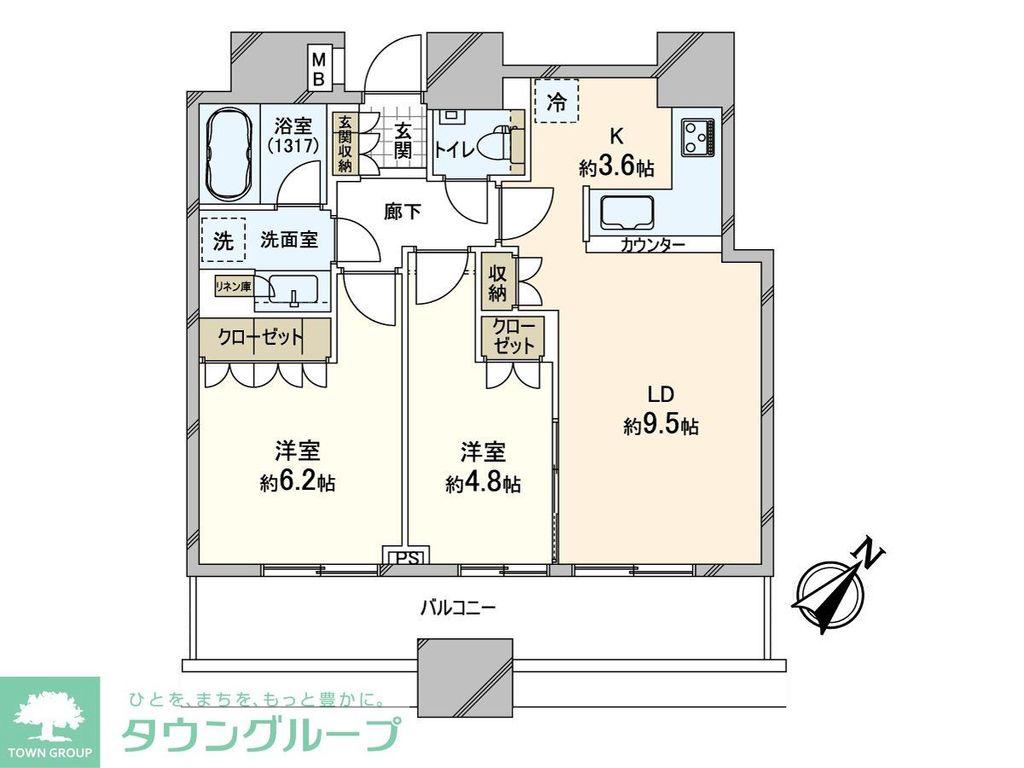 ステーションプラザタワー(2LDK/26階)の間取り写真