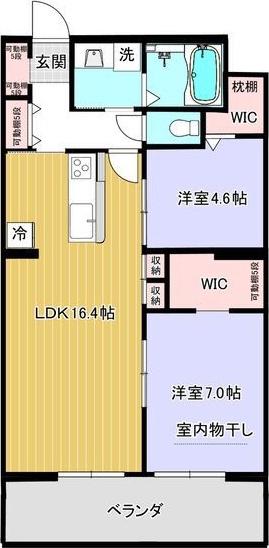 レジデンス グリシナ (2LDK/3階)の間取り写真