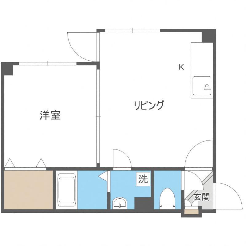 CORE8・13(1LDK/2階)の間取り写真