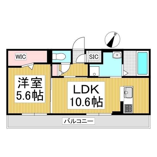 FLORE(1LDK/2階)の間取り写真