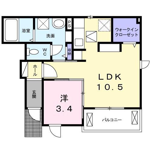ビオーラ 柊(1LDK/1階)の間取り写真