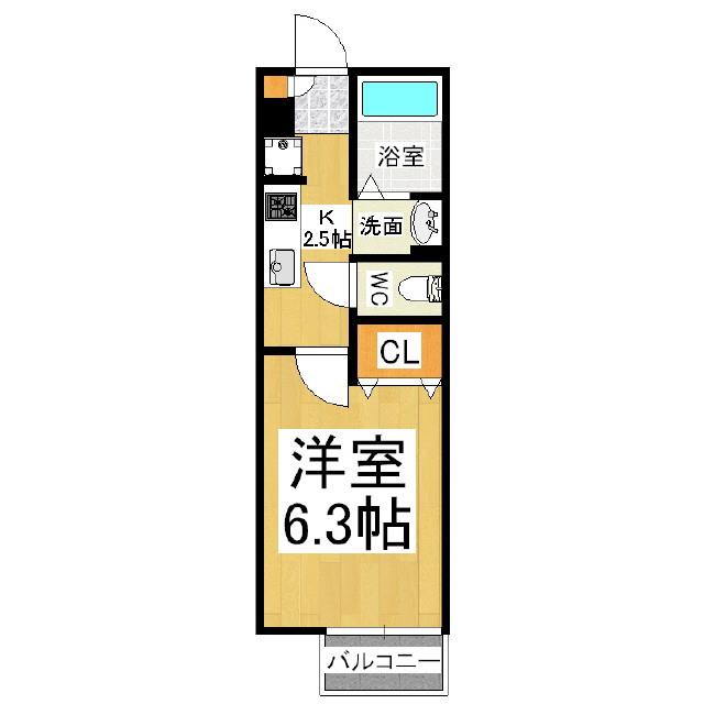 スマイルコート(1K/1階)の間取り写真