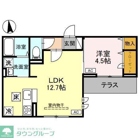 EMINENCE(1LDK/1階)の間取り写真