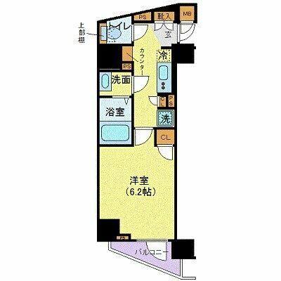 メイクスデザイン西新宿(1K/5階)の間取り写真