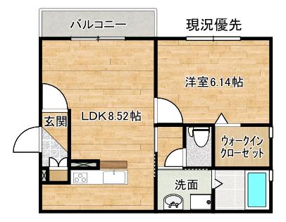 フレンシア(1LDK/2階)の間取り写真