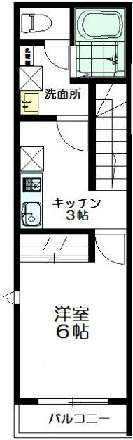 AKハイツ(1K/2階)の間取り写真