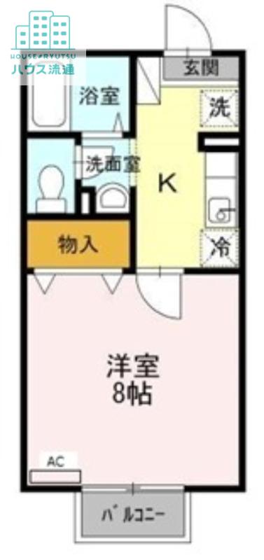 エクレール西三城A(1K/2階)の間取り写真