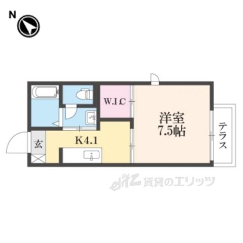 カサ・エクセレンテ3(1K/1階)の間取り写真