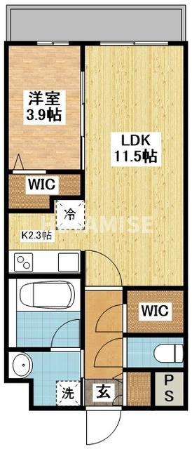 ヴィオラ矢上(1LDK/4階)の間取り写真