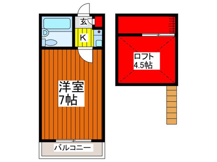 メゾン永芳(1K/2階)の間取り写真
