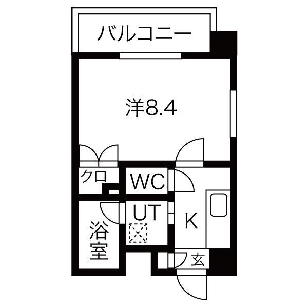 シティライフ明が丘(1K/4階)の間取り写真