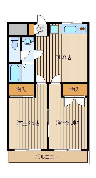 第3金子マンション(2DK/3階)の間取り写真