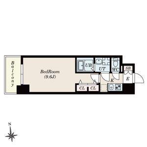 S-RESIDENCE岡崎公園AUREATE 204.2(1K/2階)の間取り写真
