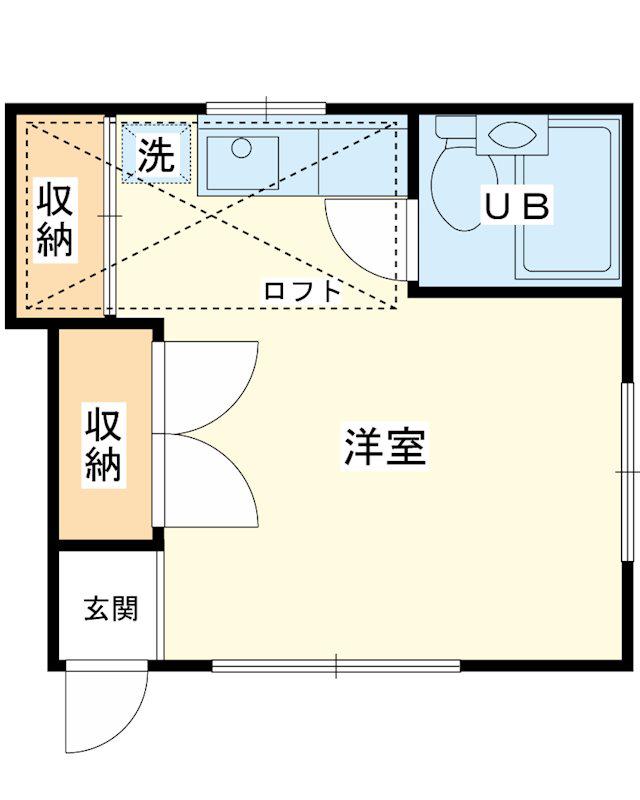 佐久間コーポB(ワンルーム/1階)の間取り写真