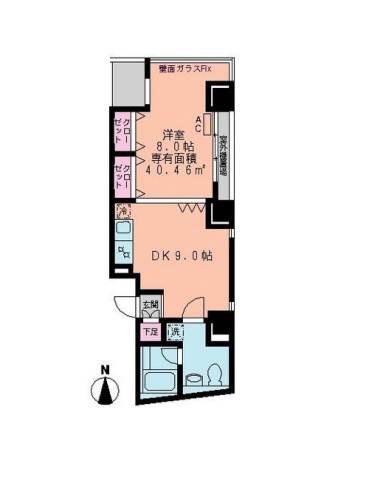 JZ TOWER(1LDK/3階)の間取り写真