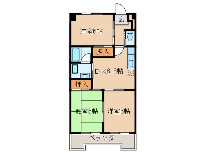 エクセラ歌里(3DK/4階)の間取り写真
