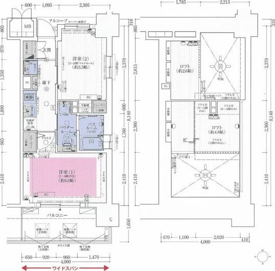 エステムコート名古屋駅前CORE(2K/7階)の間取り写真