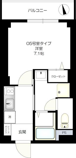 BCASA MIYAMAEDAIRA(1K/3階)の間取り写真